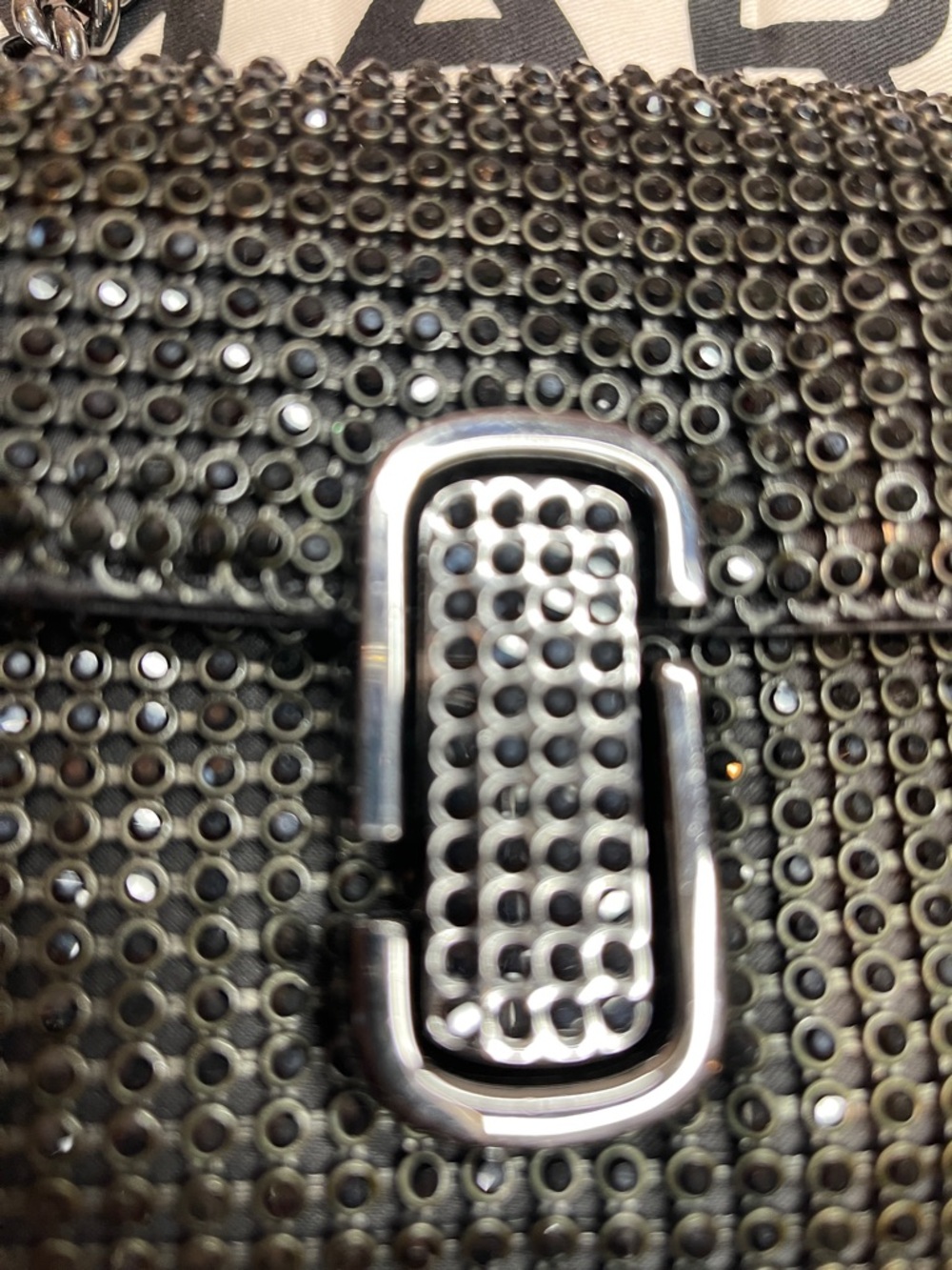 Marc Jacobs The Rhinestone J Marc Mini Shoulder Bag Black - Picture 11 of 13